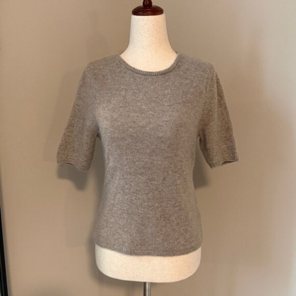 ✨H&M ✨Premium Selection Cashmere Top Taupe S - Picture 1 of 9